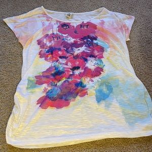 White Abstract Floral Shirt